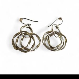 Silver-Tone Twisted Loop Drop Earrings - Women's Jewelry